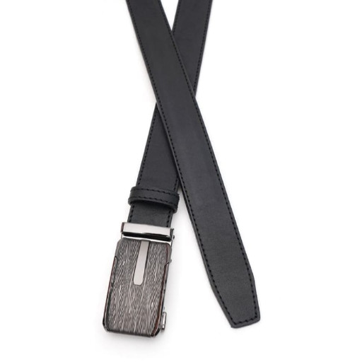 Шкіряний чоловічий ремінь із пряжкою автомат V1115GX45-black