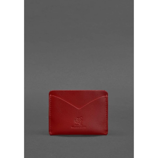 Жіноча шкіряна візитниця 5.0 червона Краст