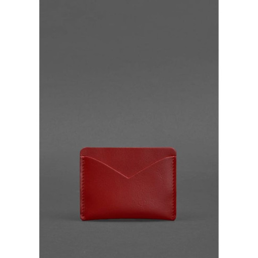 Жіноча шкіряна візитниця 5.0 червона Краст