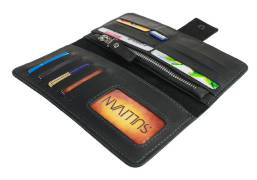 Кошелек кожаный большой gv4(8) черный