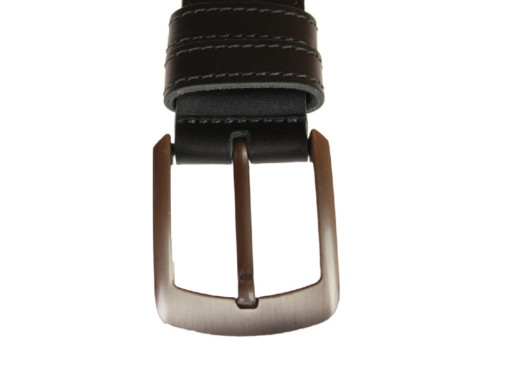 Ремінь шкіряний джинсовий подвійний рядок SULLIVAN 112-51(8.5)115-150 см чорний