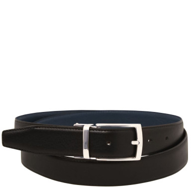 Cintura elegante double face 35mm in pelle liscia