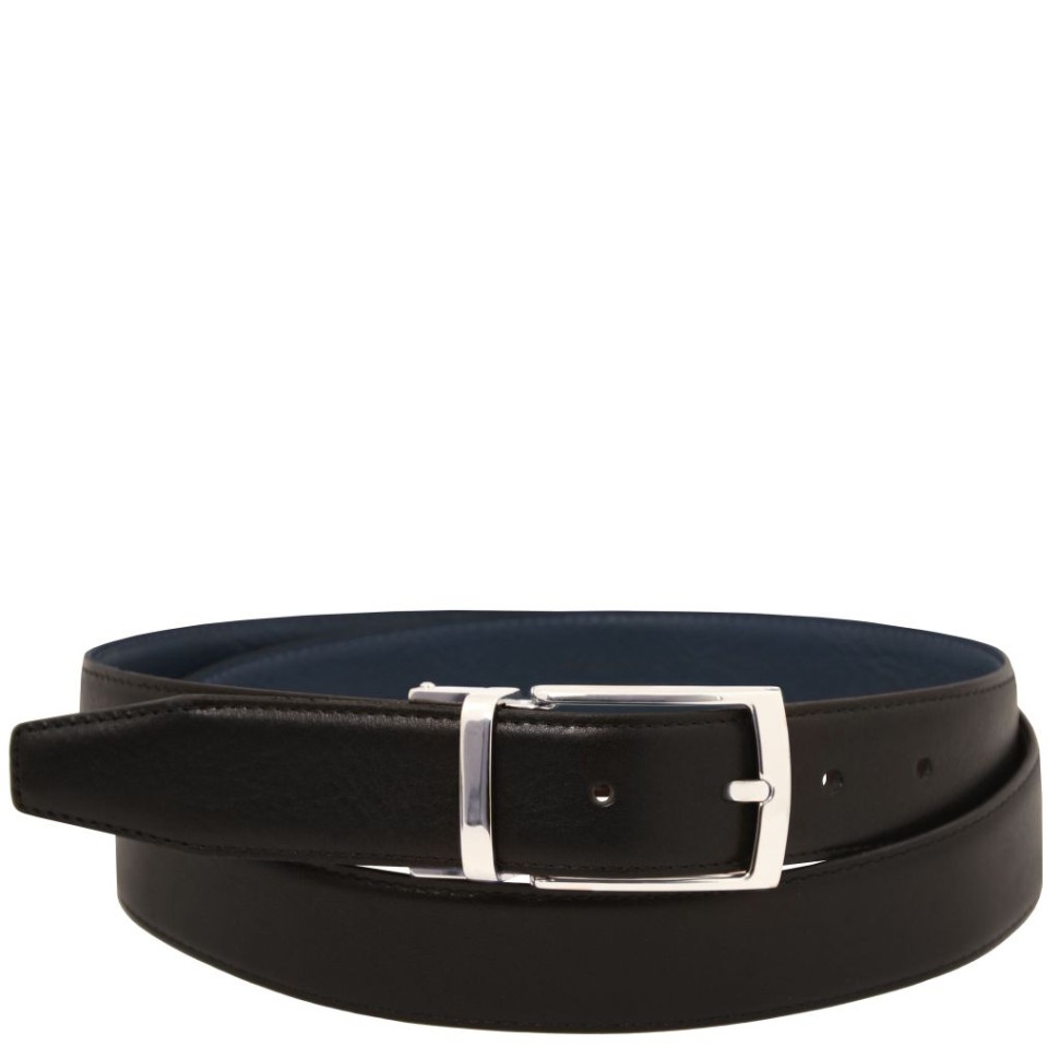 Cintura elegante double face 35mm in pelle liscia