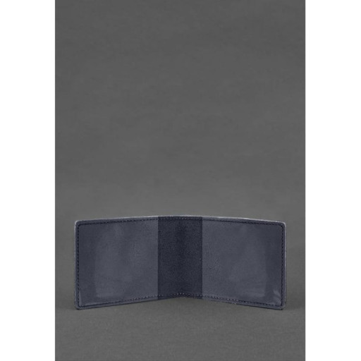 Шкіряна обкладинка на посвідчення Морської охорони темно-синя