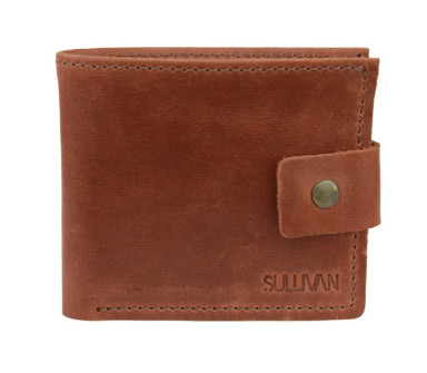 Mens small leather wallet SULLIVAN 962-4(8) light brown