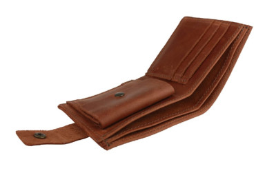 Mens small leather wallet SULLIVAN 962-4(8) light brown