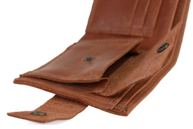 Mens small leather wallet SULLIVAN 962-4(8) light brown