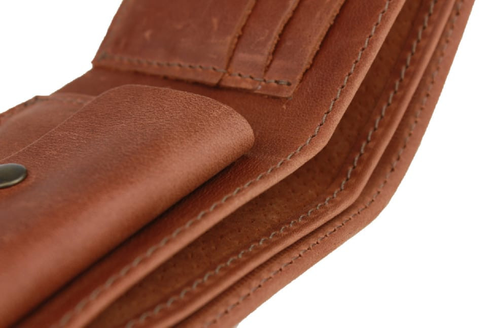 Mens small leather wallet SULLIVAN 962-4(8) light brown