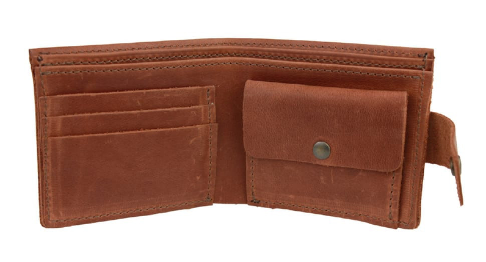 Mens small leather wallet SULLIVAN 962-4(8) light brown