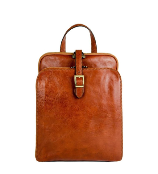 Жіноча шкіряна сумка рюкзак трансформер - Clarissa - коньячна Time Resistance 5185301