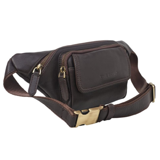 Бананка-поясна сумка шкіряна BOND 1403-04 коричнева