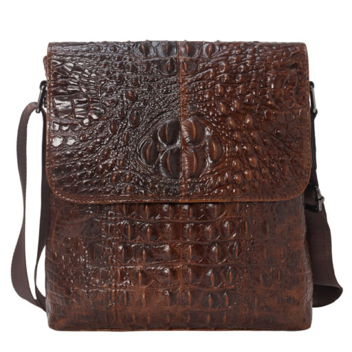 Чоловічі шкіряні сумки через плече BUFFALO BAGS M9881C коричневий кроко