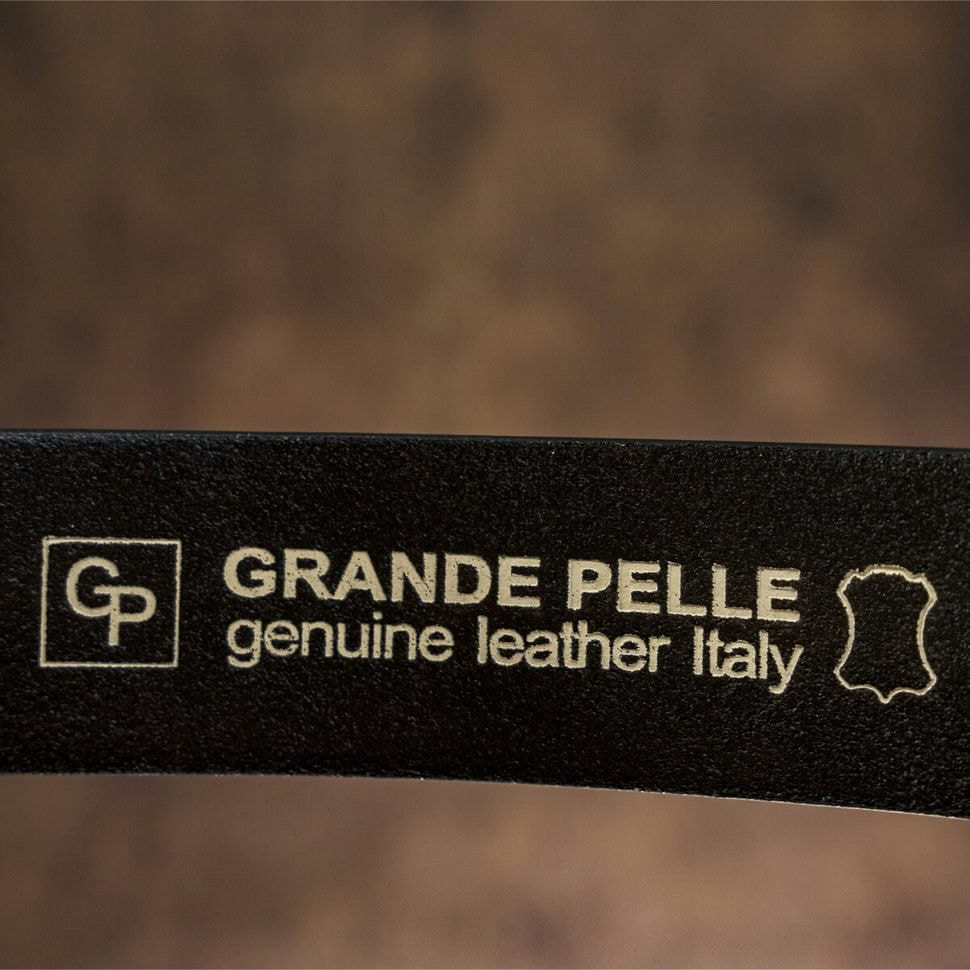 Чоловічий ремень з круглою сріблястою пряжкою Grande Pelle 11273 Сіро-коричневий