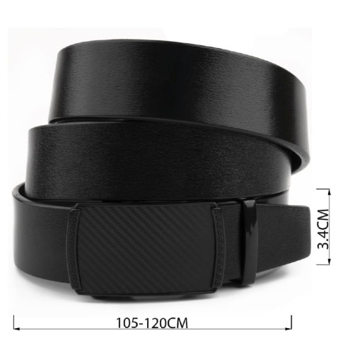 Чоловічий ремінь зі шкіри з автоматичною пряжкою мозаїка Vintage 20283 Чорний