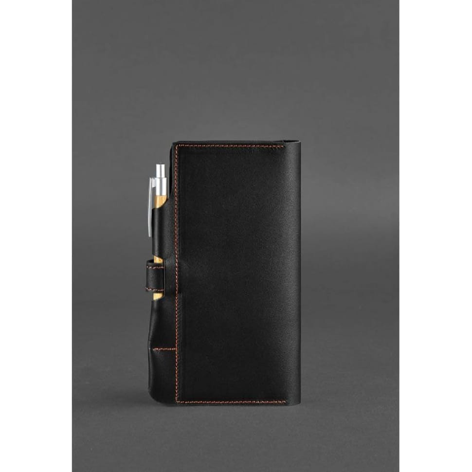 Шкіряний тревел-кейс 4.0 чорний з помаранчевим