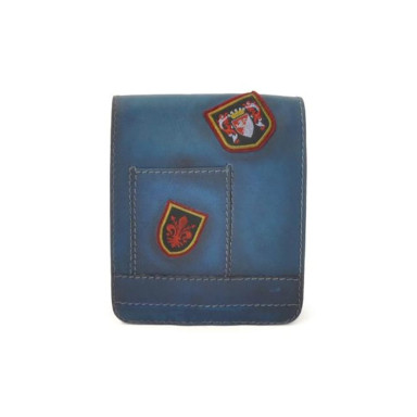 Pratesi BBL182/18 - Messanger Mini Bag in cow leather Bruce Blue