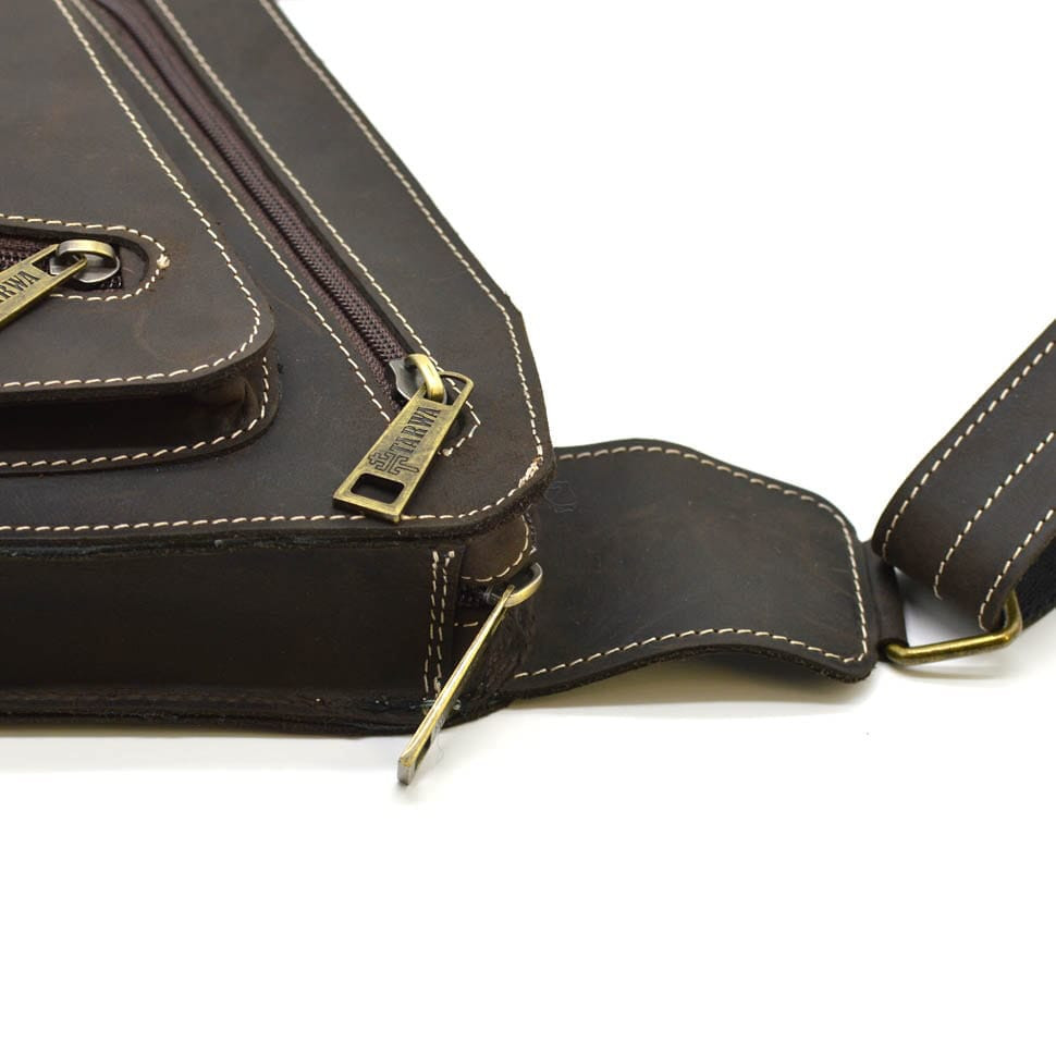 Шкіряний рюкзак слінг нагрудна сумка TARWA RC-0096-3md