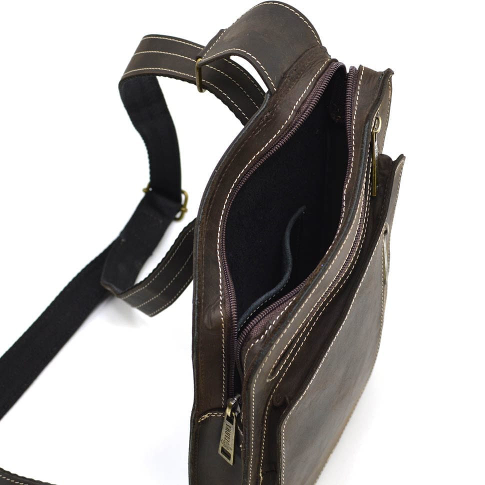 Шкіряний рюкзак слінг нагрудна сумка TARWA RC-0096-3md