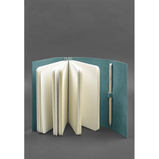 Шкіряний жіночий блокнот (Софт-бук) 1.0 Бірюзовий
