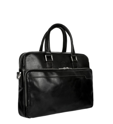 Womens Leather Briefcase Laptop Bag - Orlando -  Black color -  Time Resistance 5216001W