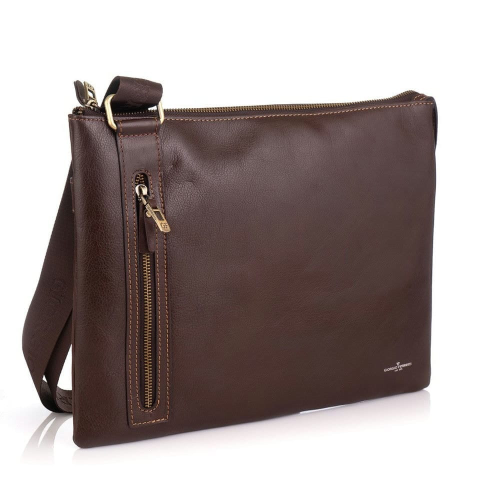 Чоловіча шкіряна сумка через плече GIORGIO FERRETTI GF3482-2 коричнева