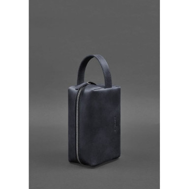 Leather cosmetic bag 5.0 Dark blue Crazy Horse