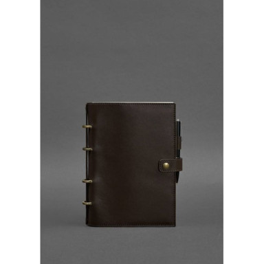Leather notepad with date block (Softbook) 9.1 dark brown