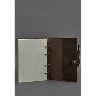 Leather notepad with date block (Softbook) 9.1 dark brown