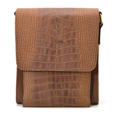 Leather shoulder bag RepC-3027-4lx brand TARWA brown reptile