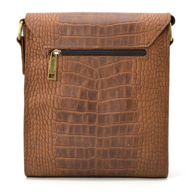 Leather shoulder bag RepC-3027-4lx brand TARWA brown reptile
