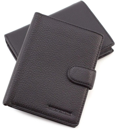 Чёрный кожаный портмоне Marco Coverna 167-2 black