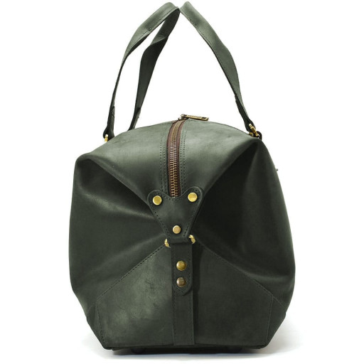 Шкіряна дорожня спортивна сумка тревел TARWA RE-0320-4lx зелена