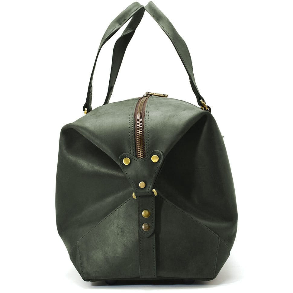 Шкіряна дорожня спортивна сумка тревел TARWA RE-0320-4lx зелена