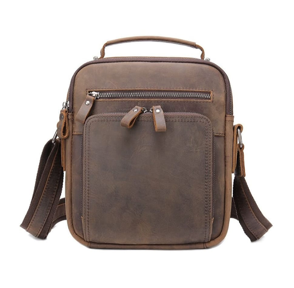 Чоловіча барсетка з ручкою через плече з vintage шкіри Bexhill bx6014 coffe