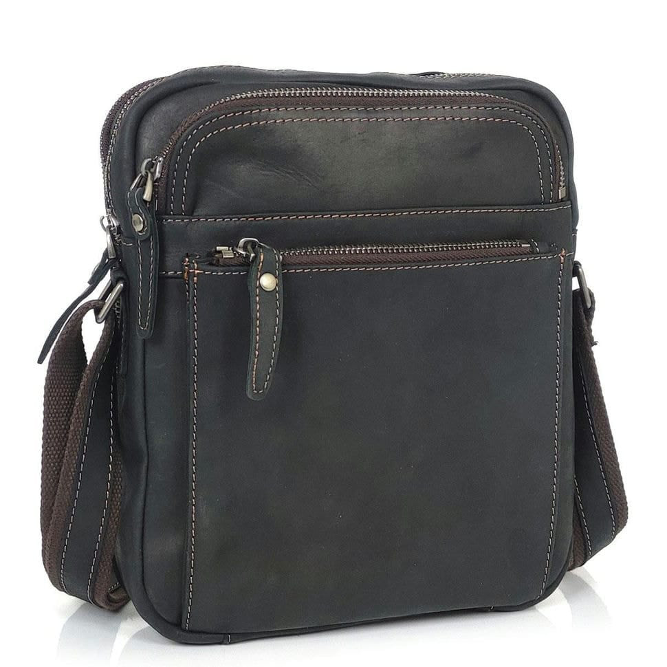 Чоловічий коричневий месенджер Tiding Bag S-JMD4-008 на блискавці.