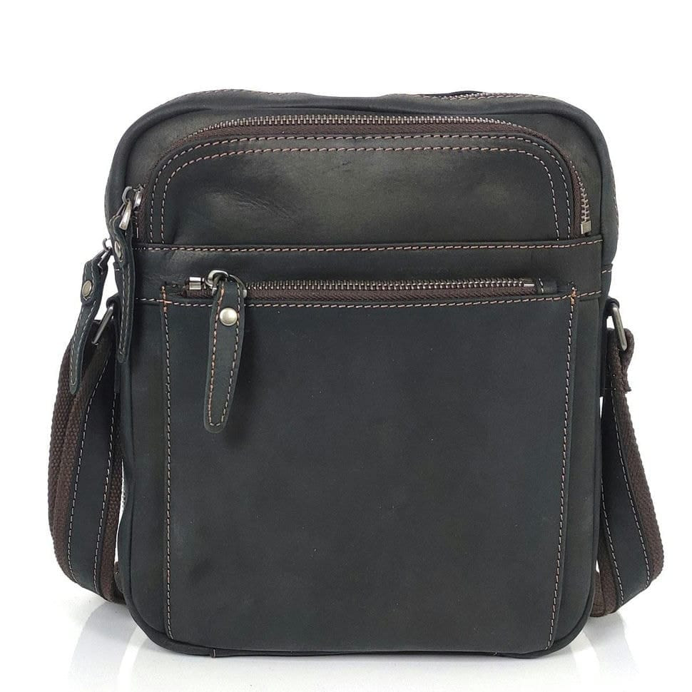 Чоловічий коричневий месенджер Tiding Bag S-JMD4-008 на блискавці.