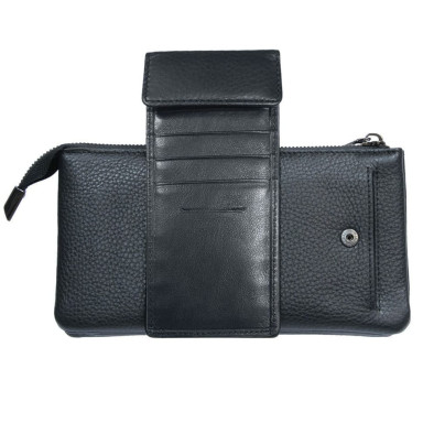 Leather wallet Newcontatto 2651 nero black