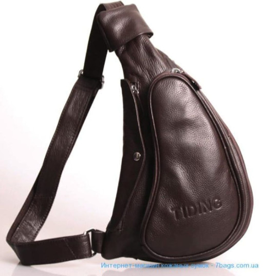 Шкіряний рюкзак унісекс на одне плече