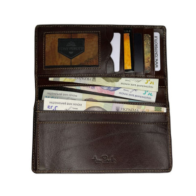 Leather wallet Italico 1696 moro brown