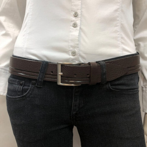 Шкіряний ремень 180 moro коричневий TONY PEROTTI