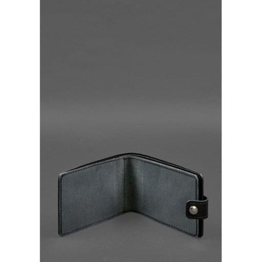 Шкіряна обкладинка-портмоне для посвідчення учасника бойових дій (УБД) Чорна