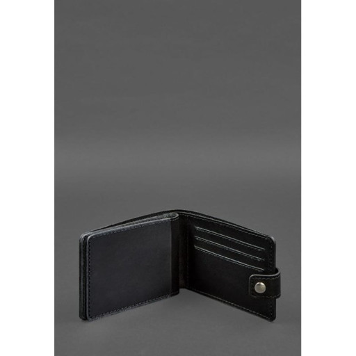 Шкіряна обкладинка-портмоне для посвідчення учасника бойових дій (УБД) Чорна