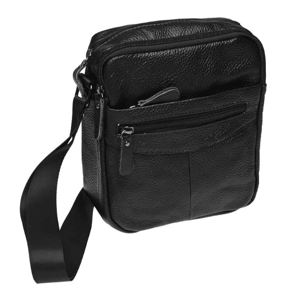 Чоловіча сумка на плече Borsa Leather K11029-black