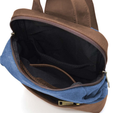 Shoulder sling, chest bag made of leather and canvas TARWA RCk-1905-3md