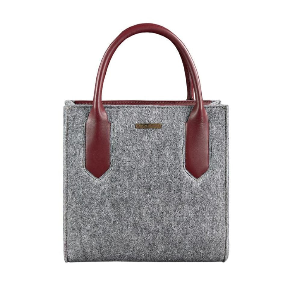 Фетрова жіноча сумка-кроссбоді Blackwood зі шкіряними бордовими вставками