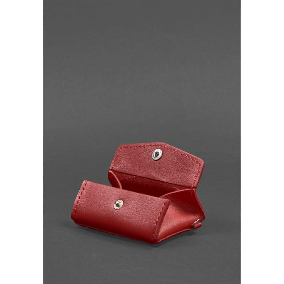 Жіноча шкіряна монетниця з клапаном 1.0 червоний
