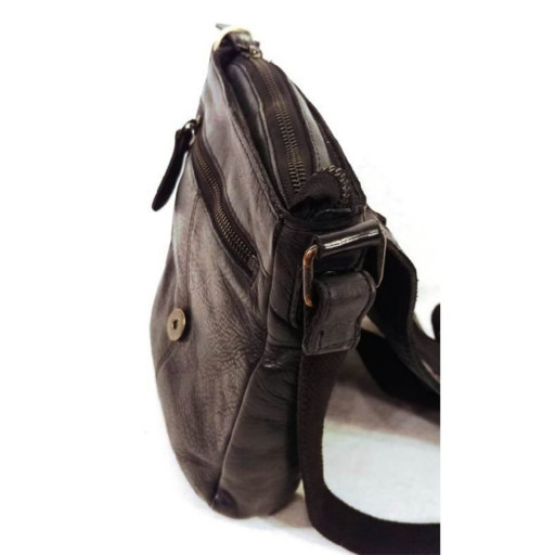 Чоловічий шкіряний чорний месенджер HILL BURRY 