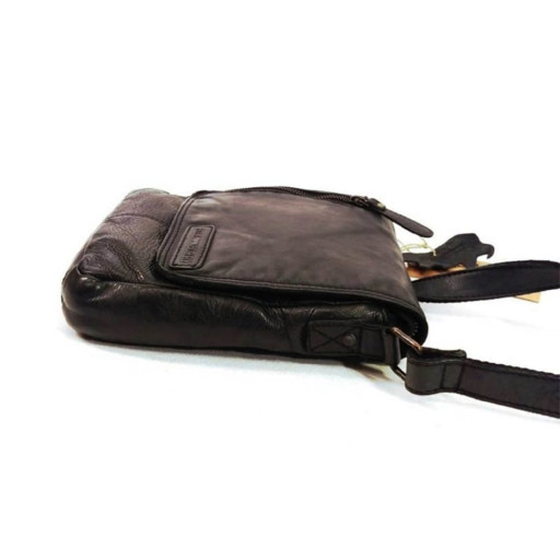Чоловічий шкіряний чорний месенджер HILL BURRY 
