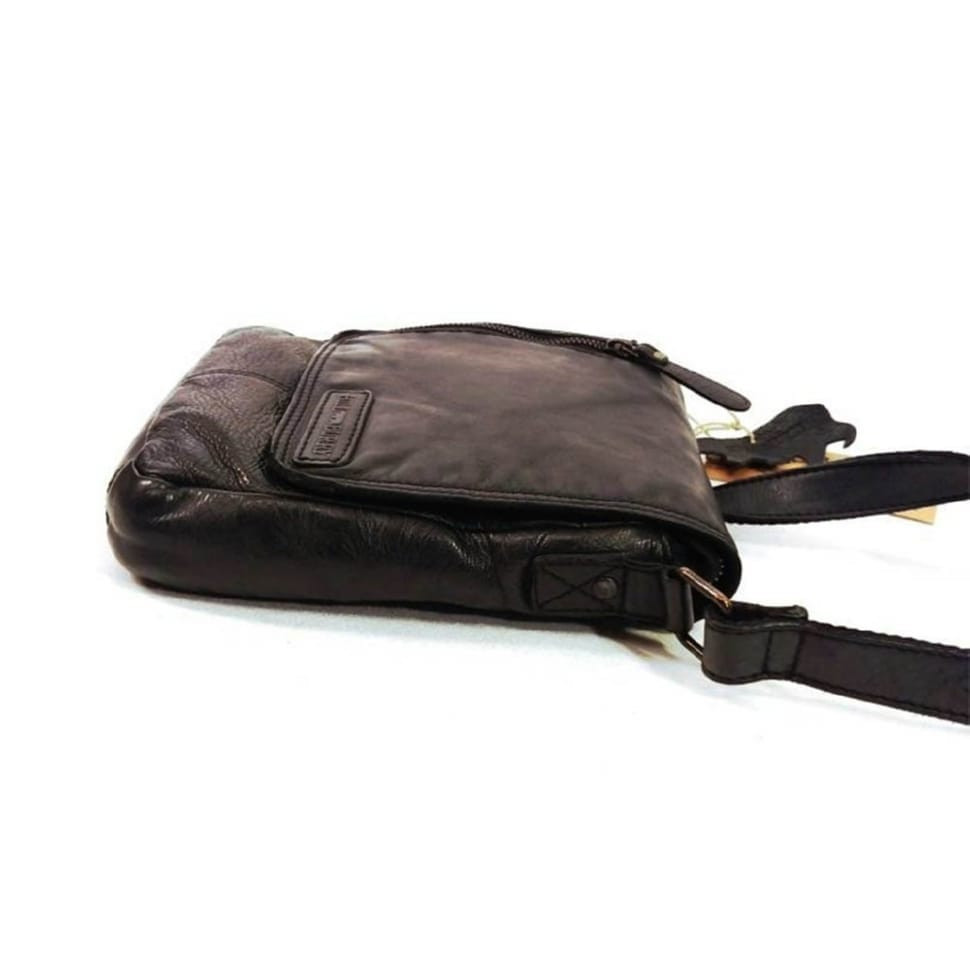 Чоловічий шкіряний чорний месенджер HILL BURRY 