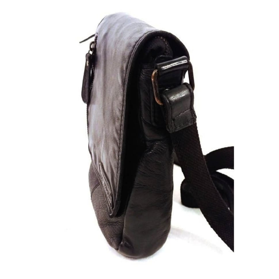 Чоловічий шкіряний чорний месенджер HILL BURRY 